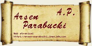 Arsen Parabucki vizit kartica